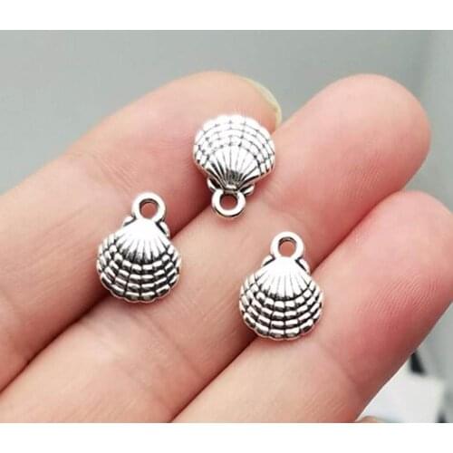 30pcs/lot--13x10mm, Antique silver plated Shell charms,DIY supplies,Jewelry accessories