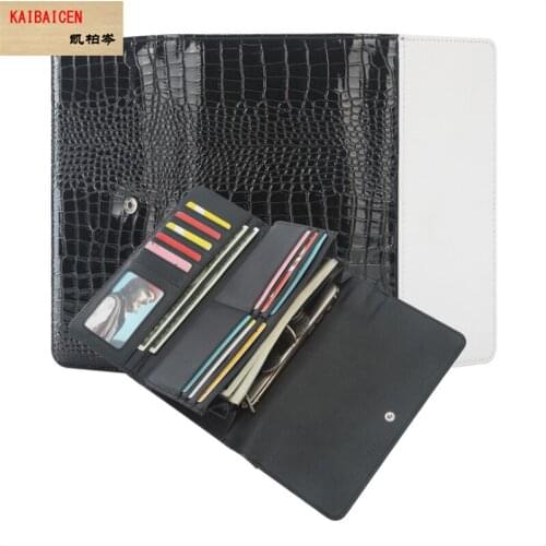5pcs/Lot Sublimation blanks Two fold Long wallet Purse large capacity clutch Wallet for heat transfer PU bag products