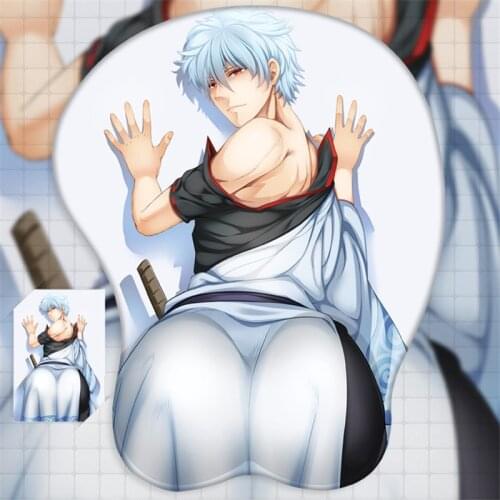 Anime GINTAMA Mouse Pad Pattern 3D Soft Gel Gaming With Wrist Support Prop Sakata Gintoki Cosplay Accessories