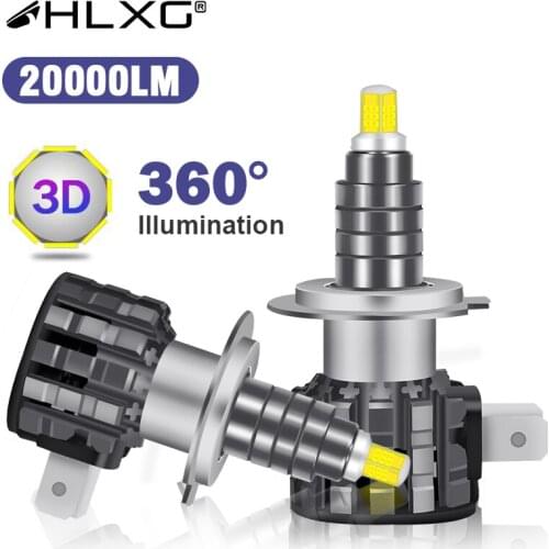 HLXG 360 h7 20000LM led H4 H11 H8 H9 9005 9006 HB3 HB4 LED lamp auto bulbs luces headlight 12V car Light all in one design 6000K
