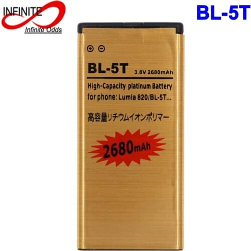 BL-5T 2680mAh High quality Gold battery For NOKIA Lumia 820 820T