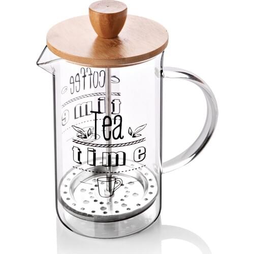 Queens Kitchen Lux With Bamboo Lid 600ML Teapot & frenchpress