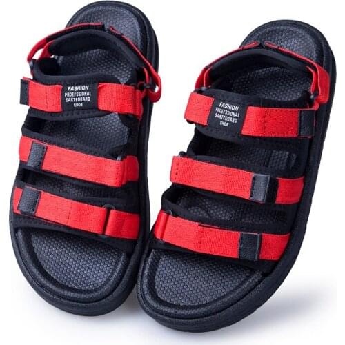 De leather sole summer hollow sandale dress sandalhas breathable s water big genuine masculina sandalias strap gladiator homme