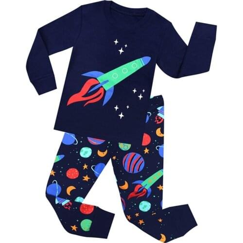 Children Christmas Sleepwear Baby Kids Nightwear Cotton T-shirt and Pants Pajamas Sets for Boys Girls