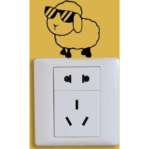 Funky Sheep Switch Sticker Creative Cartoon style Vinyl Waterproof Wall Stickers For Kids Rooms 2WS0441