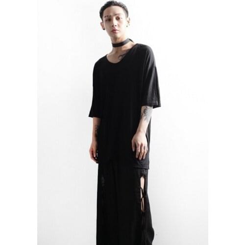 Mens short sleeve T-shirt fashion brand versatile simple loose top new summer casual