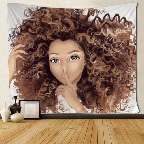 African American Women Giving Kiss Tapestries Wall Art