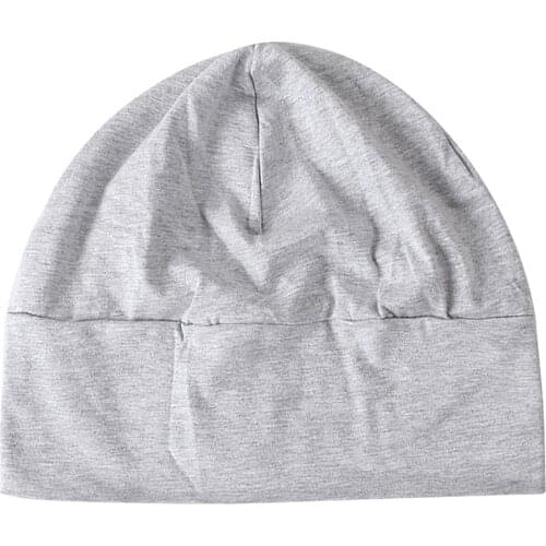 Unisex Cotton Night Cap Sleeping Head Hat Plain Beanie Chemo Hair Wear