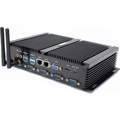 Hystou Embedded Mini PC Core i5 Fanless Industrial Computer VGA HD Celeron 1037u Rugged ITX Case With 2 LAN 4 COM