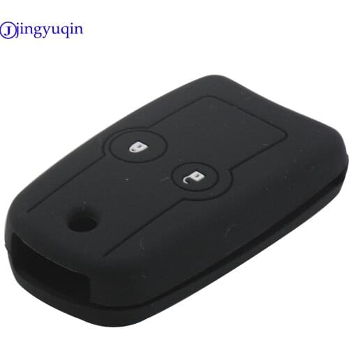 Jingyuqin New Remote Car Key Fob Silicone Case Cover Protector For Honda Accord CRV Odyssey FIT CITY 2 Button Flip Folding