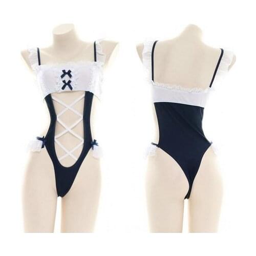 Body Suit Swimwear Sleepwear Japanese Womens School Sexy Siamese Beachwear Cosplay High Split Sleeveless Sukumizu Swimsuit