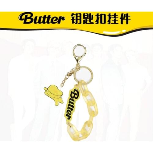 KPOP Bangtan Boys New New Album Butter Official Same Logo Keychain Pendant Key Ring Surrounding