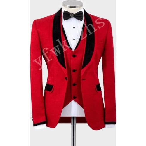 Handsome One Button Groomsmen Shawl Lapel Groom Tuxedos Men Suits Wedding/Prom Best Man Blazer ( Jacket+Pants+Tie+Vest) 986