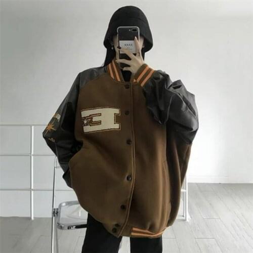 Autumn Women Harajuku Oversized Loose Pocket Long Sleeve Bomber Jacket Coat Traf Korean Hispter Streetwear Tops Baseball Coat