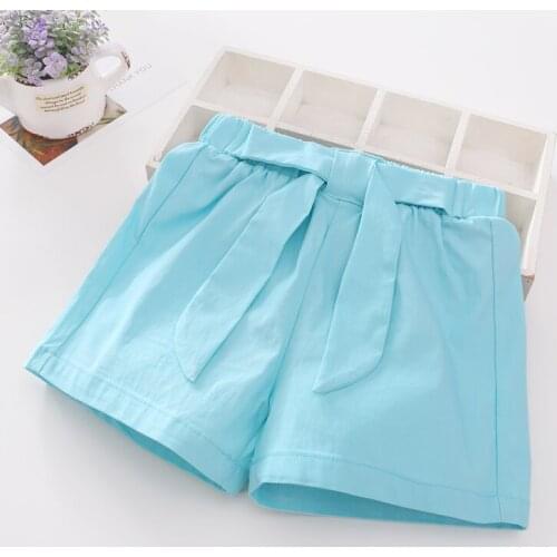 Summer 2019 toddler girls shorts kids clothes children clothing casual all-matched shorts with belt girls clothes 3 colors