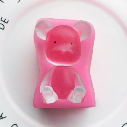 Bear Flip Sugar Silicone Mold Chocolate Baking Cake Decoration Mobile Phone Drop Glue Mold XGY-194