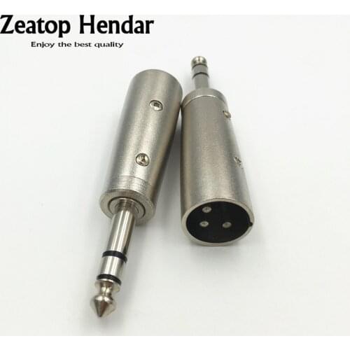 10Pcs Metal 3 Pin XLR Male Female Jack to 1/4" 6.35mm 3 Pole Stereo Male Plug Audio Cable Mic Adapter Connector