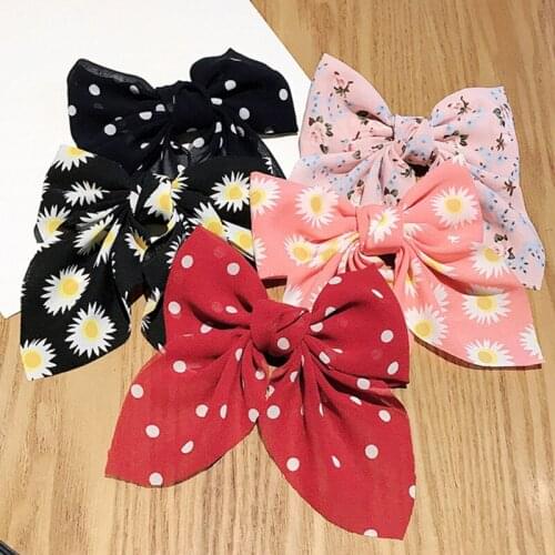 Multiple Styles New Fashion Beautiful Cloth Sweet Flowers Dot Big Bow Hairpin Barrettes Women Girls Hair Accessoriesr Headwear
