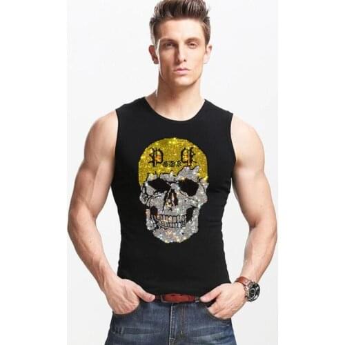 Men Tank Top Casual Fitness Diamond stone Brand Mens SleevelessHip Hop Vest Cotton undershirt 2021