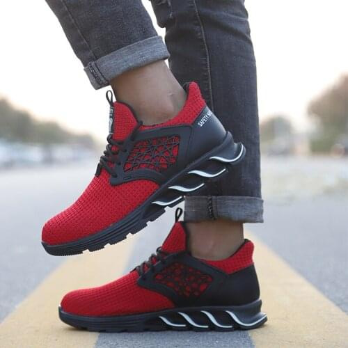 Mens Work Safety Boots Non-slip Puncture Kevlar bottom Fashion Safety Shoes Waterproof Steel Toe Shoe