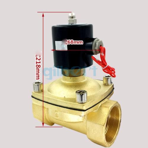 DC12/24V AC110/220V 2"BSPP Normally Open Brass Gas Oil Water Solenoid Valve