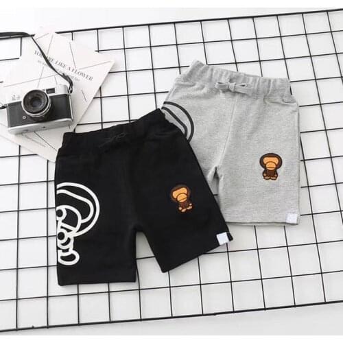 2021 New Kids Boy Girls Cartoon Pure Animal Pant Back Pocket Cool Summer Short Pants Children Toddler Pant Hip Hop Style