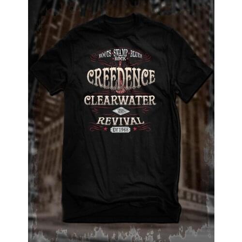 New Black Creedence Clearwater Revival T-Shirt Ccr Tee Fortunate Son Swamp Rock 2019 New Summer Men Cotton Short Sleeve T-Shirt