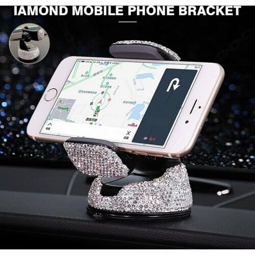 New Arrival 1pc Universal Car Phone Holder Air Outlet Dashboard Phone Stand Crystal Bling Phone Holders
