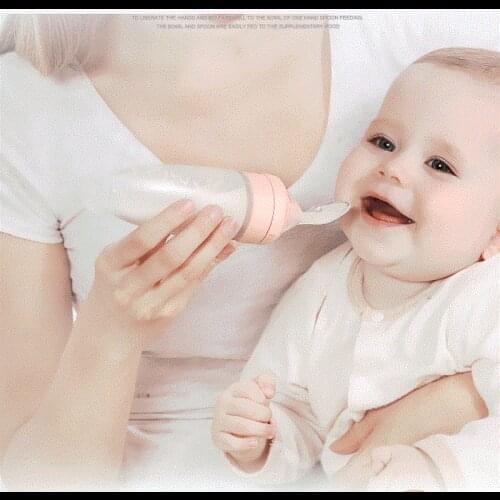 Portable Silicone Feeding Spoon Mother And Baby Food Supplement Silicone Children Tableware Sucker Rice Cereal Bottle Best Gift