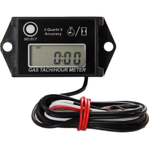 Gasoline Engine Digital RPM Resettable Hour Meter-ATV UTV Side-by-side Snowmobile Jet Ski Digital Resettable Waterproof Hour Met