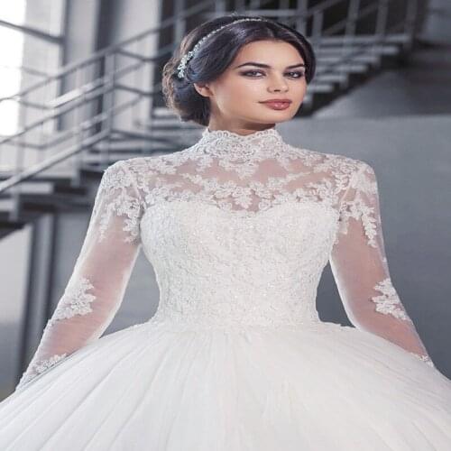 Wedding Dress The Latest High-end Charm Fashion Beautiful LuxuryLlace One-shoulder Long-sleeved Bridal Tail New Style