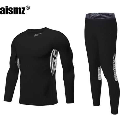 Aismz Boy & Men First Layer Thermal Underwear Sport Suits Man Rashgard Compression Quick Drying Fitness Second Skin Long Johns