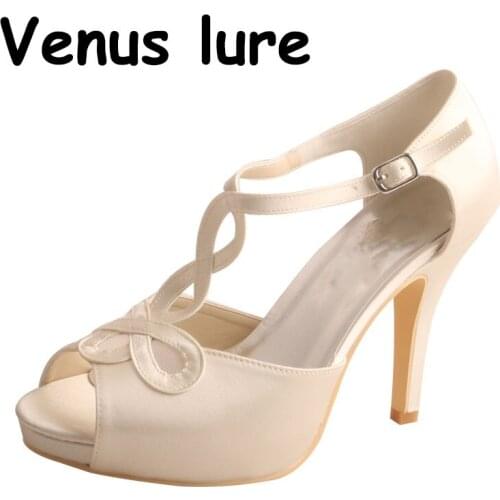 23 Colors Elegant White Shoes for Women Platform High Heel Peep Toe Bride Shoes