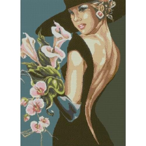 Top Quality lovely counted cross stitch kit elegance elegant lady Sexy beauty woman with flower 6072