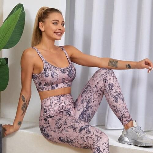 Ropa mujer Gym Seamless Leggings Two Piece Set Women Clothing Sport Legging Yoga Pants Fitness Tights Sports Bra