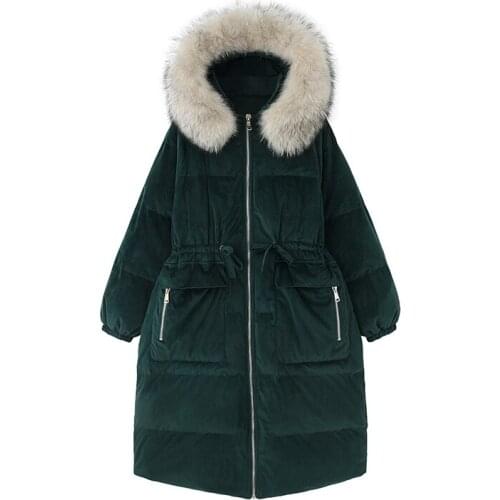 Winter Coat Women Elegant High Quality Warm Hooded Jackets Famale New Long Korean Parkas Ladies Sobretudo Feminino Longo SQQ214