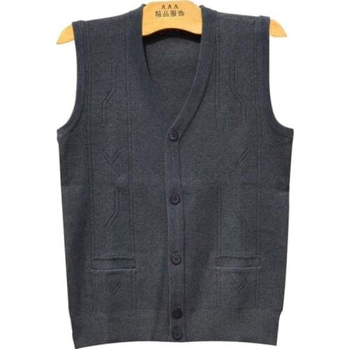 Spring Vests Sleeveless Sweaters Knitted Waistcoat Cardigan Wool Coats New Mens Fashion Male Jumpers Fleece Vest Autumn Stretch