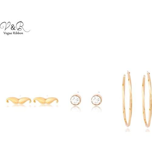 2020 New Process Anodized Sparkly Shiny Metallic Gold Earring Set Of 3 Pairs Gold Hoop Earrings Women Big Hoops Earings Circle