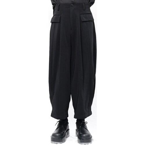 2021 Men clothing Hair Stylist fashion Super loose close up harem skirt Pants plus size costumes 27-46