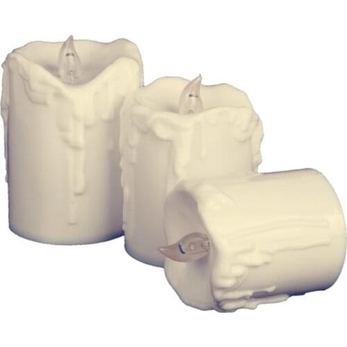 3pcs/set Battery Powered LED Taper Pillar Candle For Church Home Party Decor