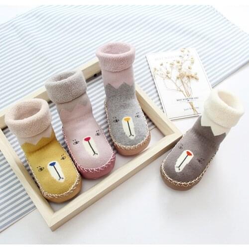 4Pairs Baby shoes socks animal Kids Indoor Floor Socks Newborn Cartoon Socks Gift Baby Toddler Non-Slip Booties Free shipping