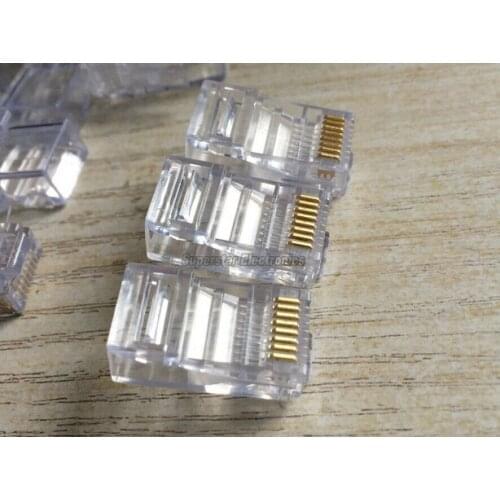 20PCS Crystal Head RJ45 CAT5 Modular Plug Gold Plated Network Connector