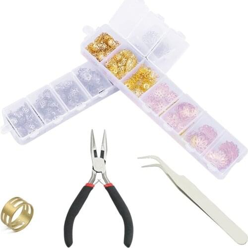 7 grid boxed mixed torus flower hat spacer bottom support accessories handmade DIY beaded bracelet earrings jewelry materials