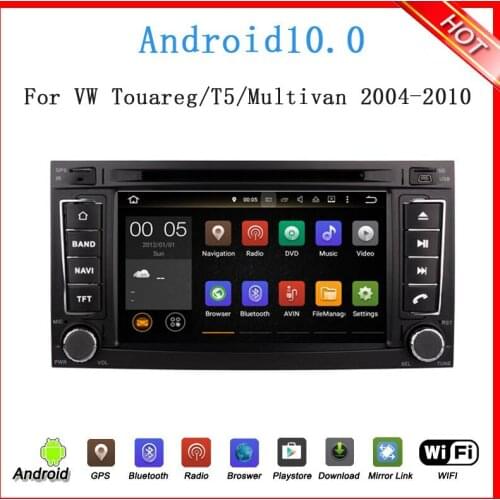 7" two din android 10.0 car audio player for Volkswagen touareg 2002-2012 with gps navi audio stereo radio wifi usb bluetooth