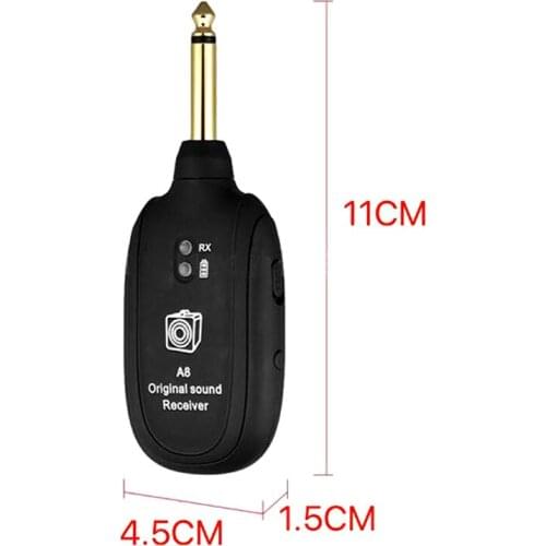 Acoustic Guitar Wireless System Transmitter Receiver Built-in Rechargeable
