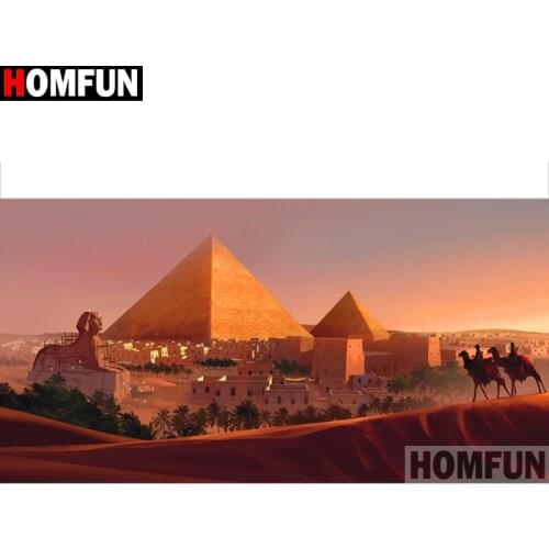 HOMFUN Full Square/Round Drill 5D DIY Diamond Painting "Pyramid landscape" 3D Embroidery Cross Stitch 5D Decor Gift A15699