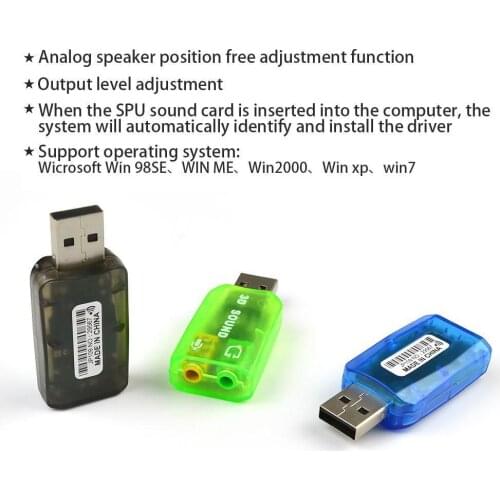 Audio Adapter 3D Sound Card 5.1 USB To 3.5mm Mic Headphone Channel PC Jack For Laptop Headset Adapter Accessories Stereo J2G6