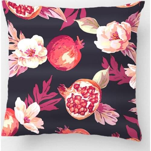 Floral Autumn Pomegranate Pattern Pillow Wedding Decorative Cushion Cover Pillow Case Customize Gift For Sofa Seat Pillowcase