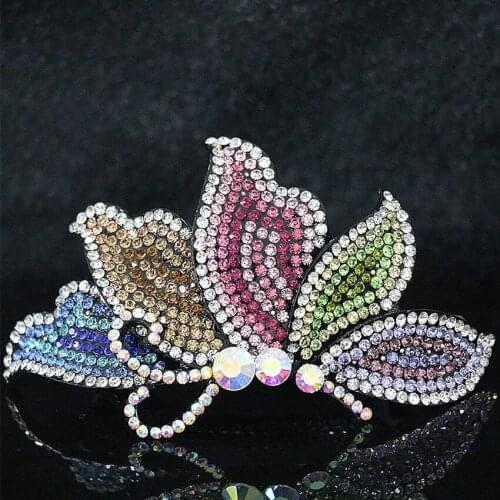 Hot sale rainbow 14 style crystal hairpins hairclips bridal hairdress hair clips head barrette accessories B1254