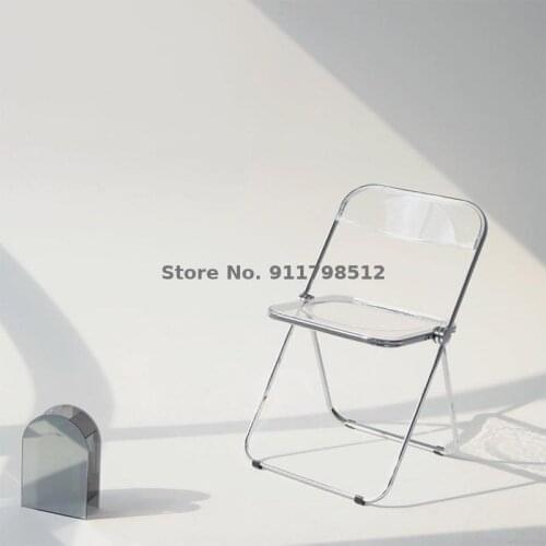 Ins wind transparent chair net celebrity photo folding dining chair clothing store acrylic makeup stool "retro radio"